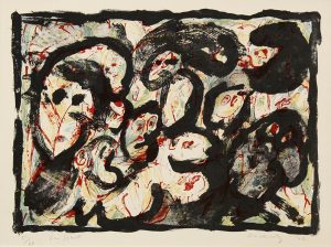 Une societé, 1962, Farb-Litografie