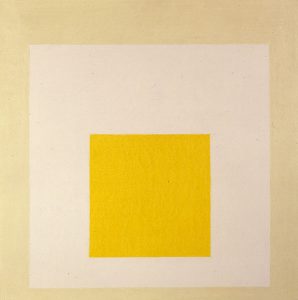 Homage to the Sqare - White Halo, 1964, Öl auf Hartfaserplatte (Sammlung Etzold)