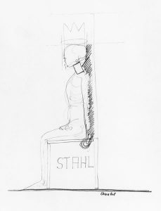 König (auf Königsstuhl), 1969, Bleistift auf Paper