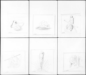 Die Welle, 1970, Bleistift auf Papier
