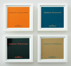 Das Jahr in isländischen Farben, 2005, Tintenstrahldruck auf Papier in Holzrahmen, 4-teilig, Jahresgabe des Museumsvereins