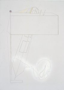 Diagramm, 1964, Kompass, Bleistift und Farbstifte auf Leinwand