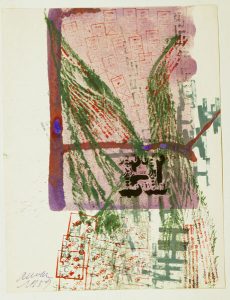 Komposition, 1959, Gouache mit Stempeln, Sammlung Etzold