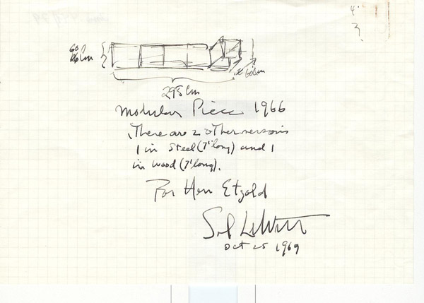 Sol LeWitt, Zertifikat zu Modular Piece, 1966, Foto: Museum Abteiberg