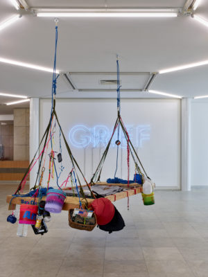 (rear) Grief Hope 2020 Neon; Courtesy of the artist, Capitain Petzel Berlin, Andrew Kreps Gallery New York, Vielmetter Los Angeles. Photo: Achim Kukulies
